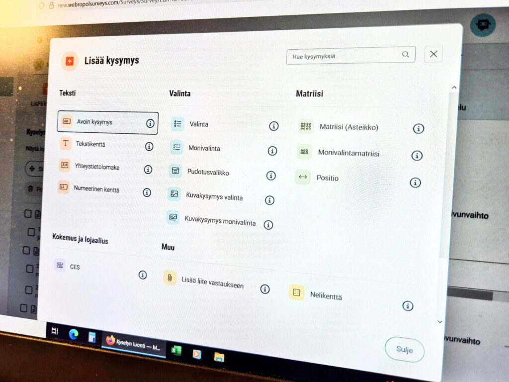 Sähköiset tiedonkeruupalvelut